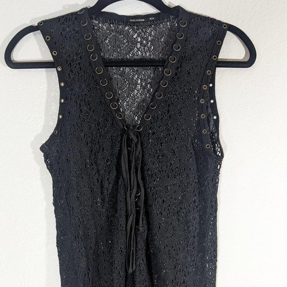 Salvage Crochet Corset Laced Tunic